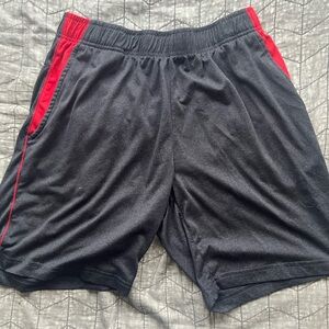 Layer 8 Men's Athletic Shorts in Black and Red